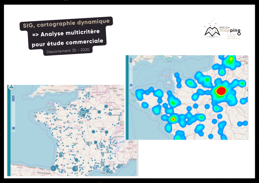 Exemple de prestation avec du SIG et de la cartographie dynamique : Analyse multicritère pour une étude commerciale dans le département du 35