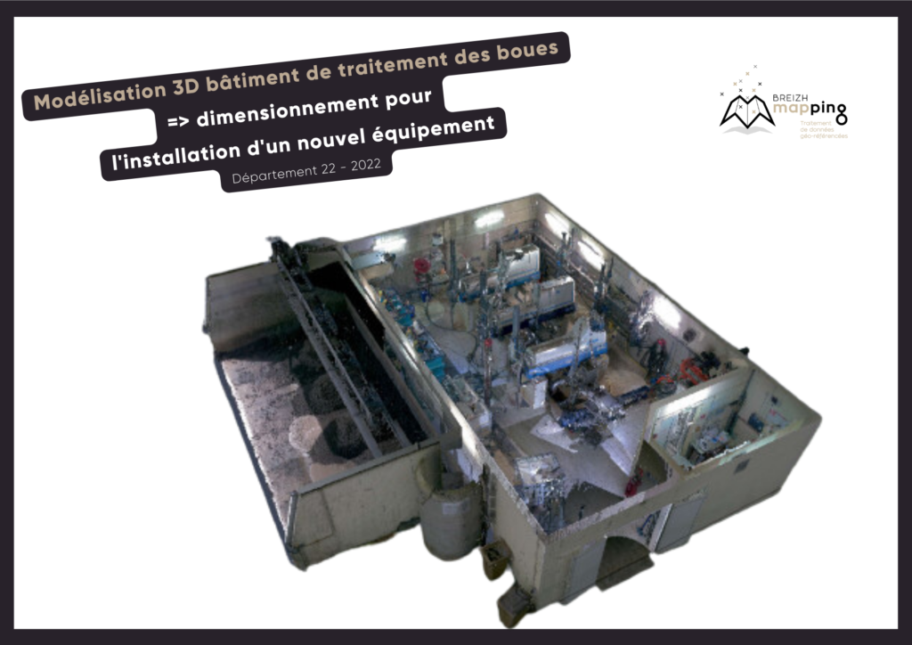 Exemple de modélisation de bâtiment de traitement des boues : dimensionnement pour l'installation d'un nouvel équipement dans le département du 22, sur la page du service de Modélisation et maquette 3D